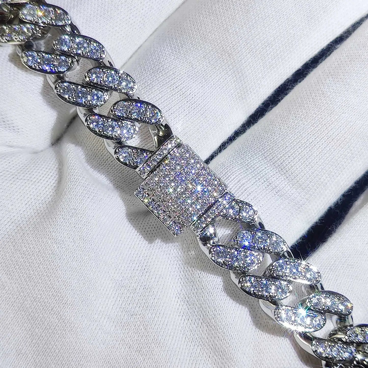 Cuban Link Bracelet Two Row Zircon