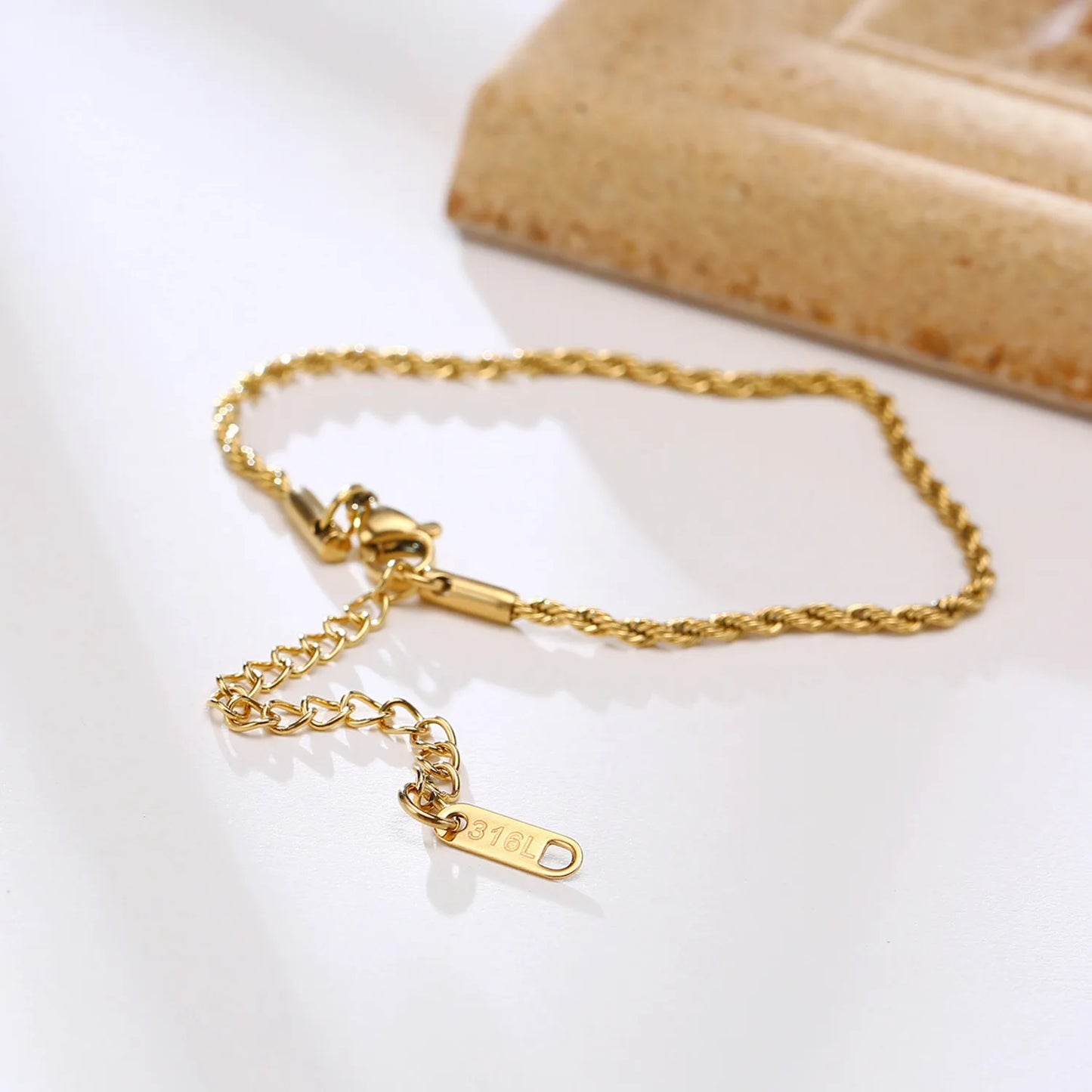 2pcs/set Gold Color Bracelets