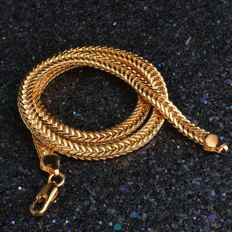 High Quality Necklace Gold Pated Chain Neckacle Fashion Jewelry Thick Chain For Women And Men Fast Shipping