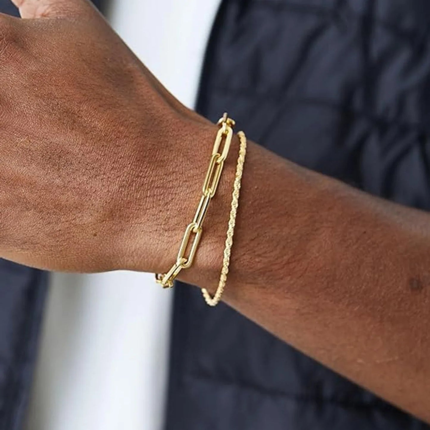 2pcs/set Gold Color Bracelets