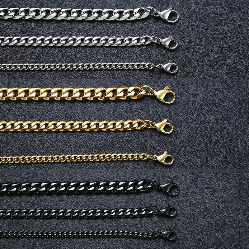 3-11mm Cuban chain bracelet
