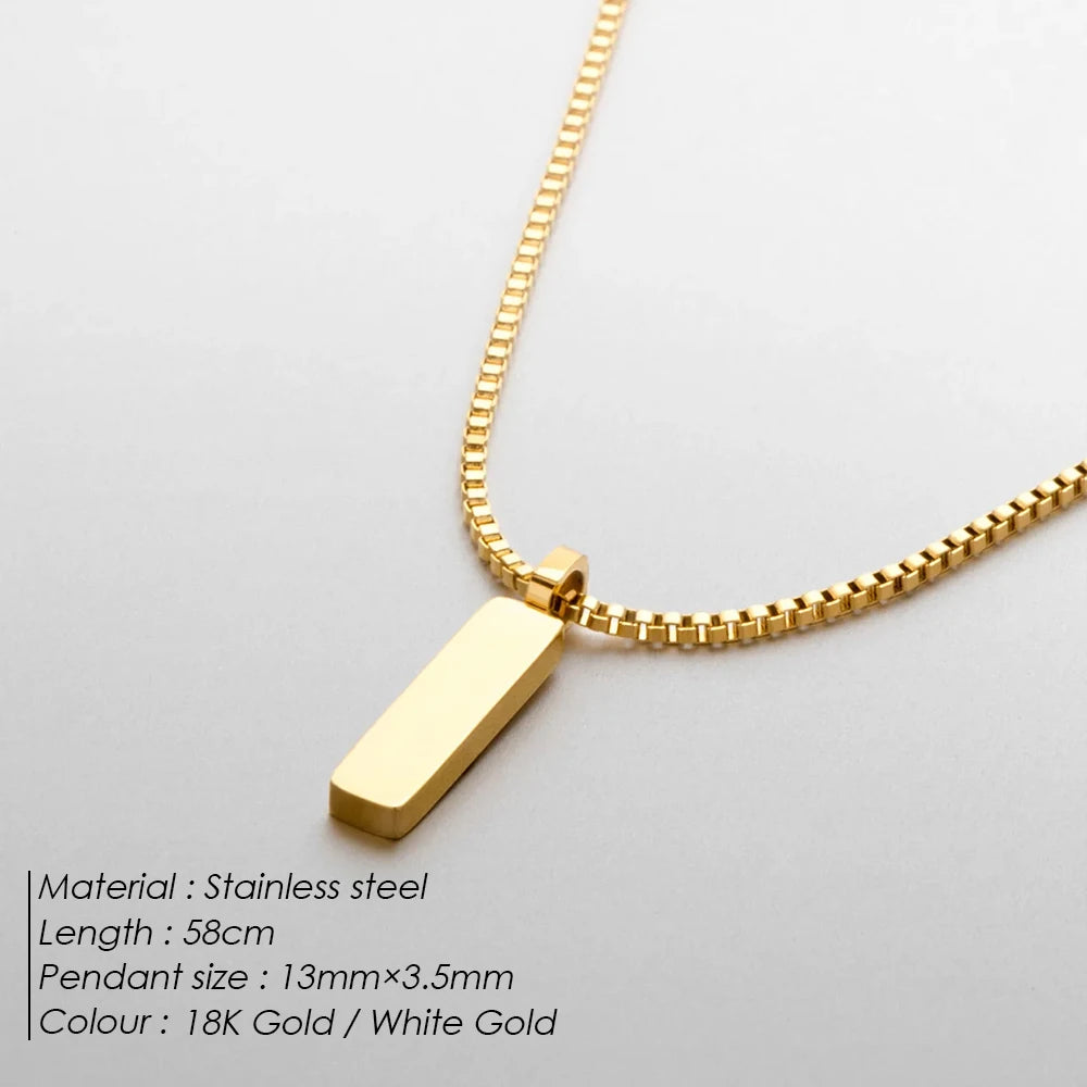 Double Box Chain Pendant Necklace