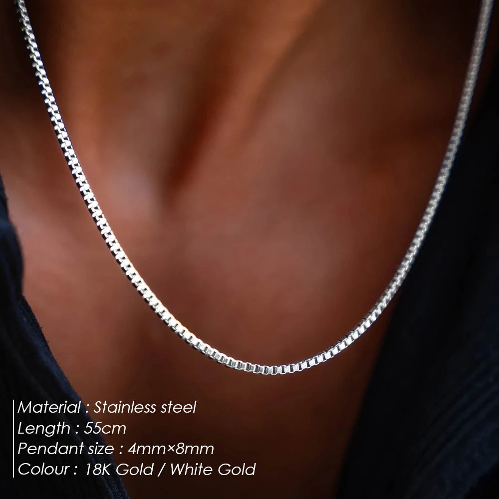 Double Box Chain Pendant Necklace