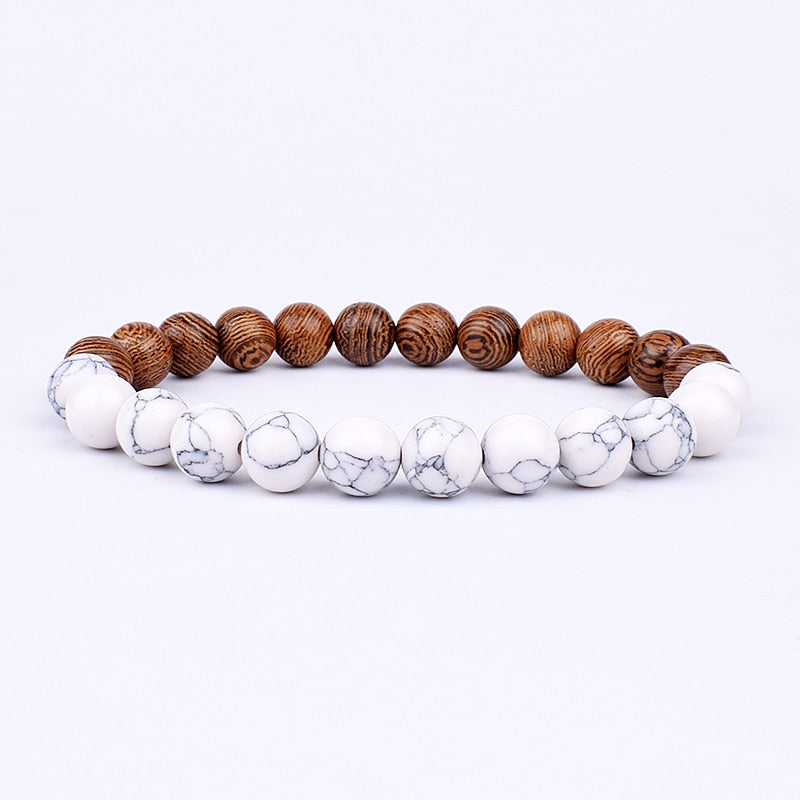 Volcanic Stone Bracelet for Men Lava Wooden 8mm Beads Bracelet Tibetan Buddha Wrist Chain Women Men Jewelry Gift New Bracelets