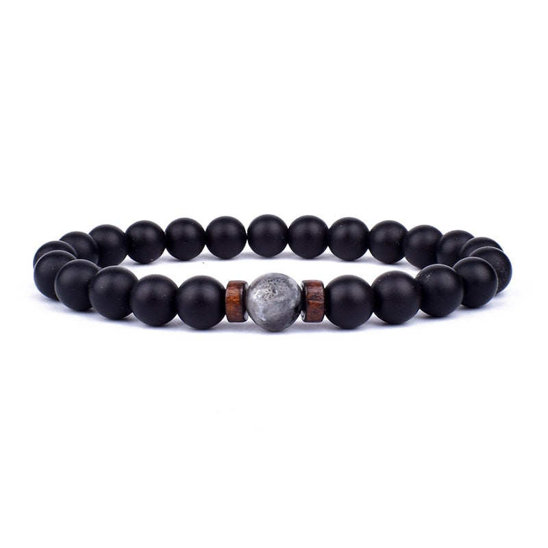 Volcanic Stone Bracelet for Men Lava Wooden 8mm Beads Bracelet Tibetan Buddha Wrist Chain Women Men Jewelry Gift New Bracelets