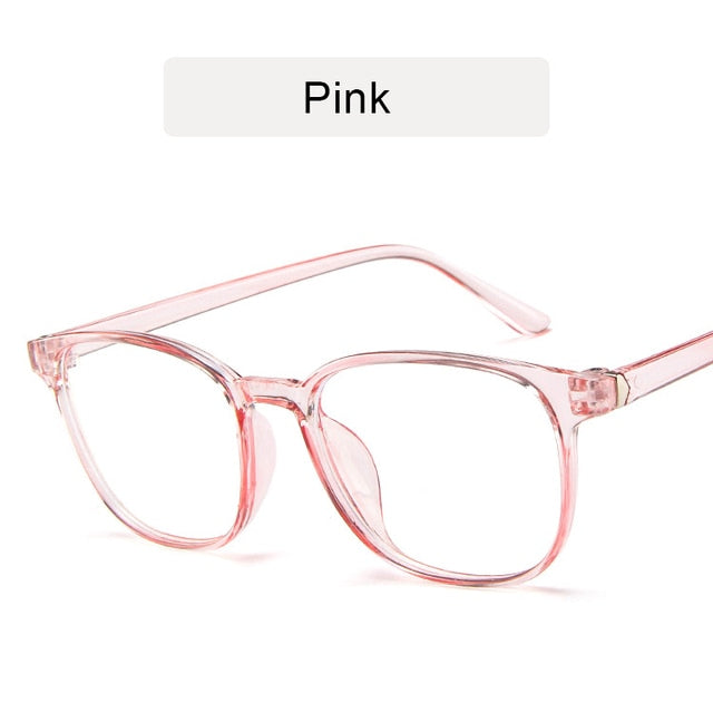 RMM Retro Mens Glasses Frame Fashion Computer Eyeglasses Frame Women Anti-blue Light Transparent Clear Pink Plastic Frame