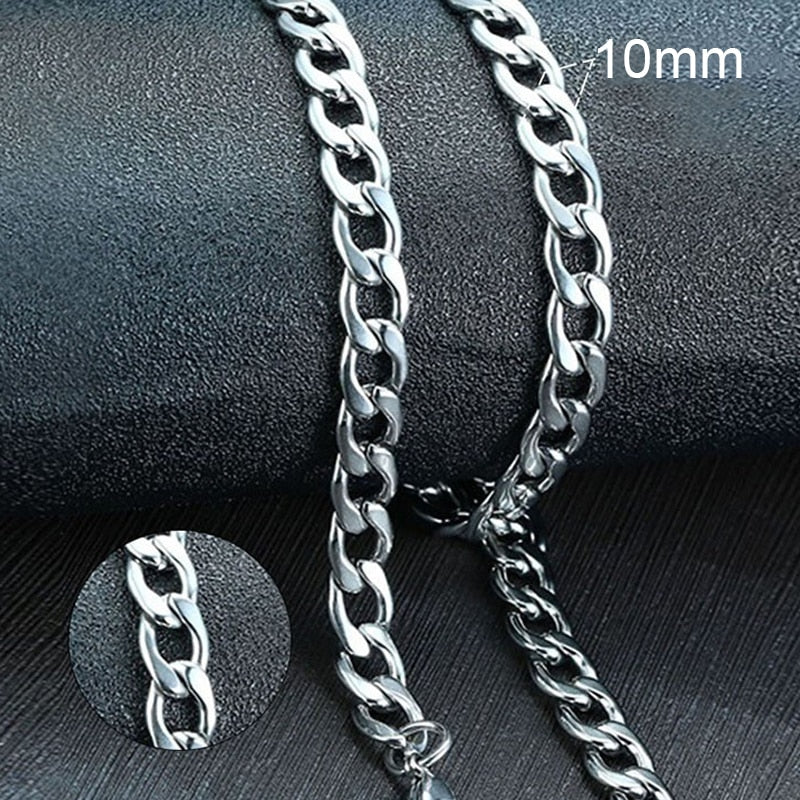 Vnox Men&#39;s Cuban Link Chain Necklace Stainless Steel Black Gold Color Male Choker colar Jewelry Gifts for Him